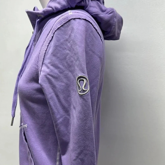 Lululemon Y2K Flashback Jacket Full Zip Hooded Hoodie Sweatshirt Purple Gray 4 - Picture 8 of 10